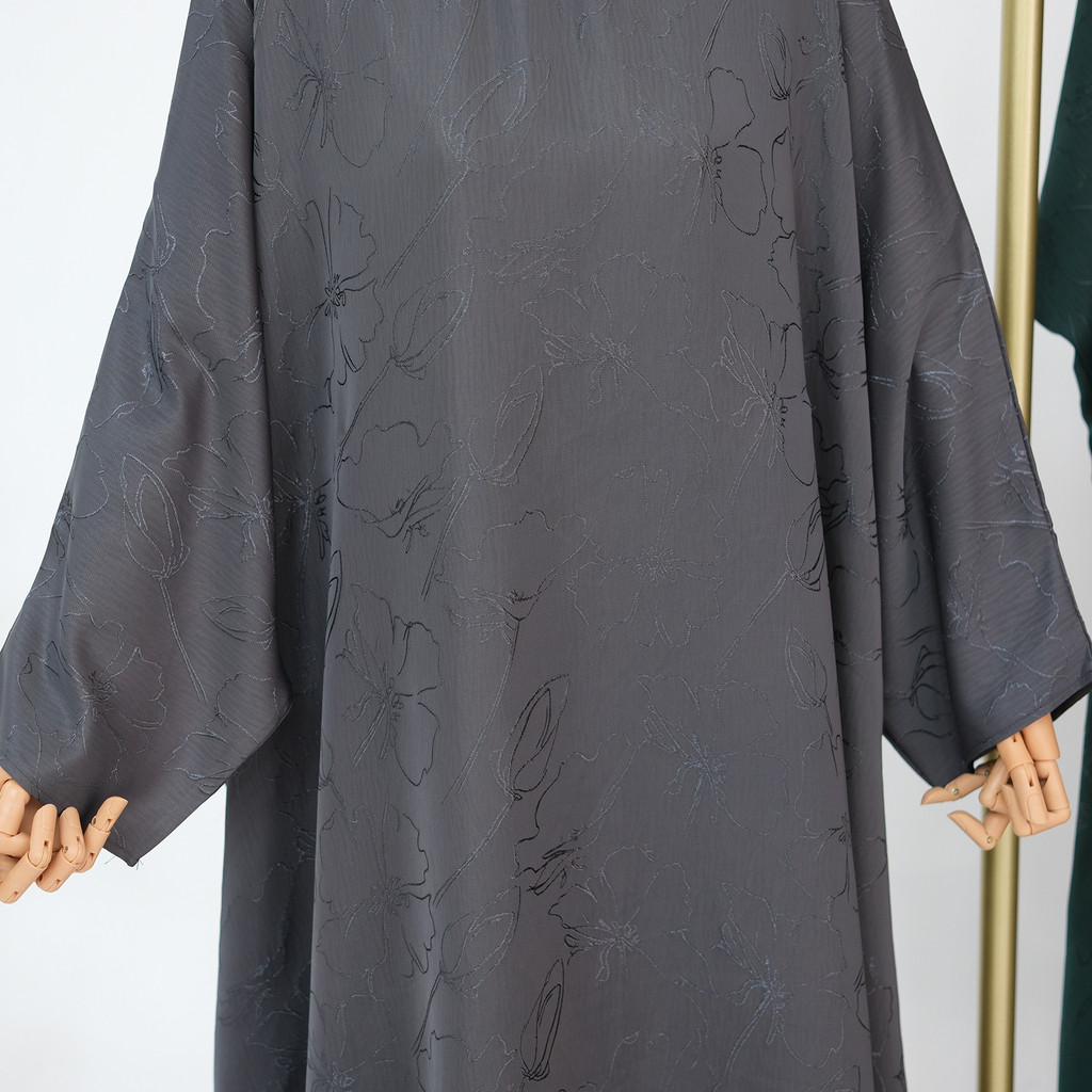 Closed Abaya Dress Dubai Luxury Muslim Hijab Dress 3D Jacquard Satin Black Abayas for Women Kaftan Malay Islamic - detail 12