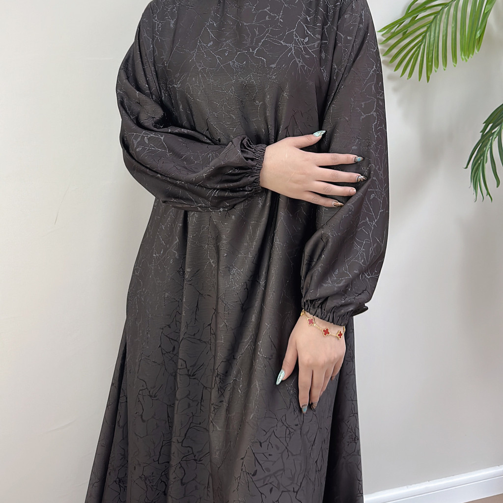 Raya Floral Print Muslim Abaya Dress Women Ramadan Party Dresses Dubai Arab Malay Kaftan Gown Robe Jubah - detail 7
