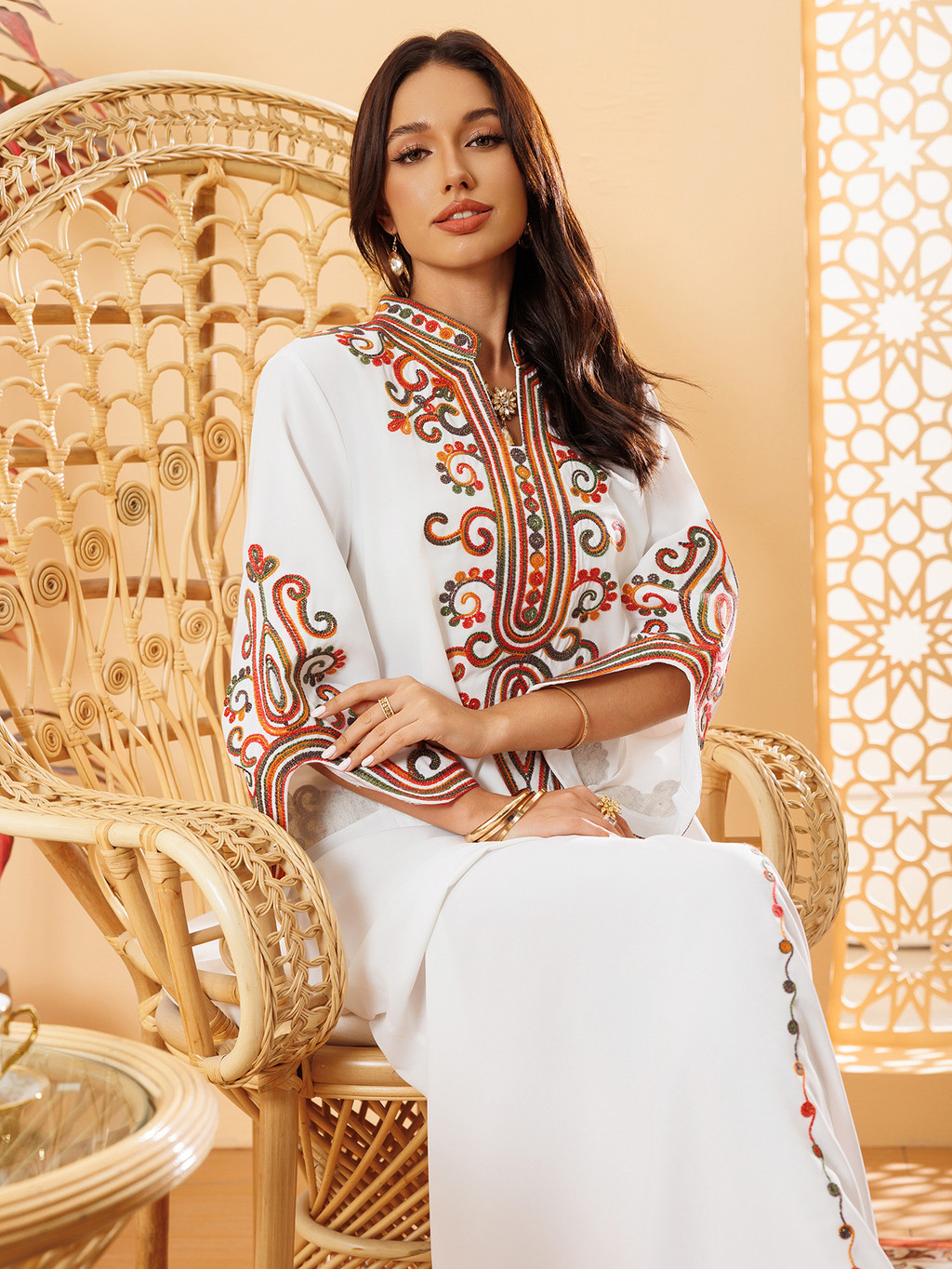 Ramadan Muslim Women's Embroidered Loose abaya Raya For Women Dubai Elegant Casual - detail 4