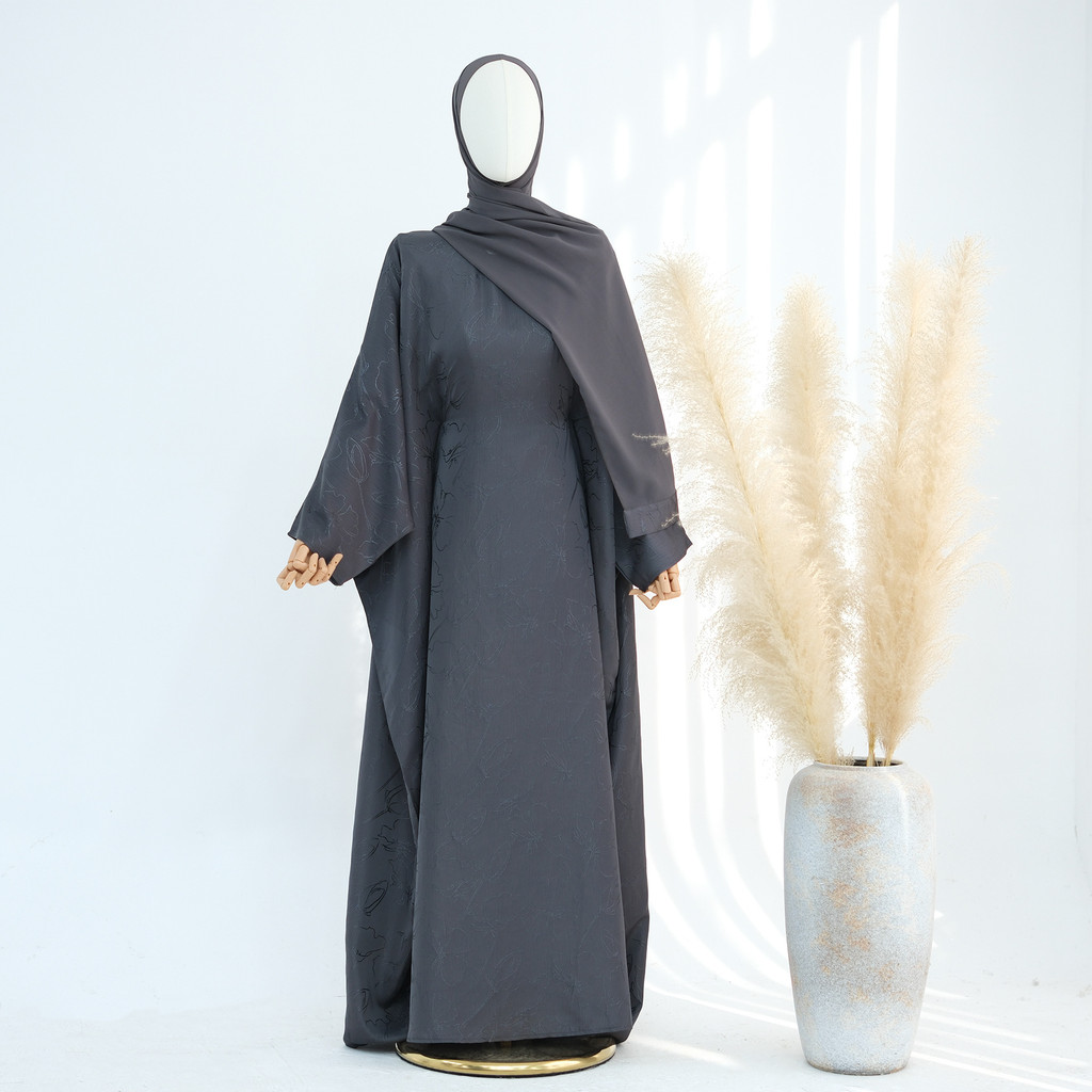 Closed Abaya Dress Dubai Luxury Muslim Hijab Dress 3D Jacquard Satin Black Abayas for Women Kaftan Malay Islamic - detail 10