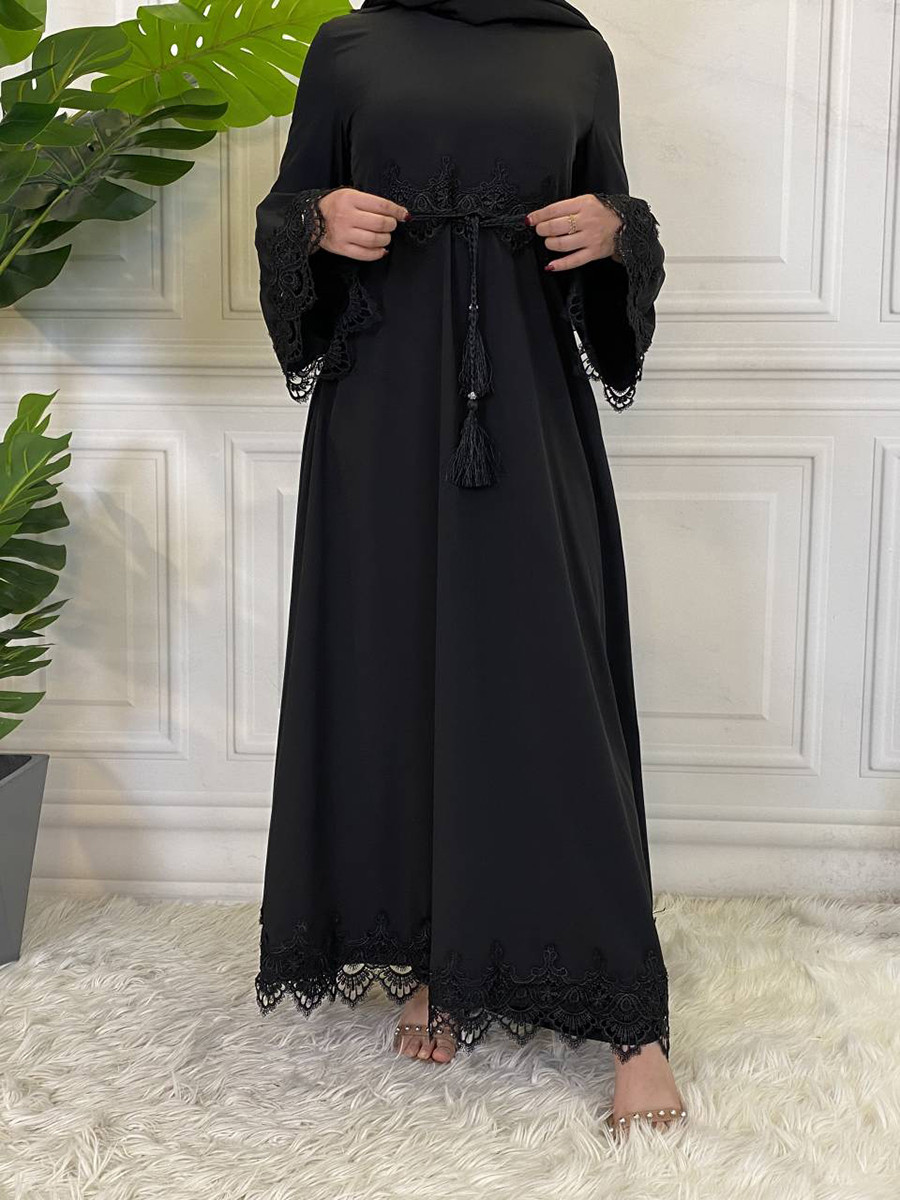 Modest Abaya Ramadan Muslimah De Mode Maxi Robe Malay Kaftan Islamic Clothing Muslim For Women Hijab Dress Caftan - detail 4