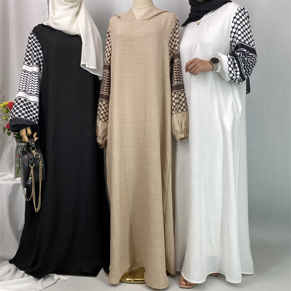 Fashion Ramadan Abayas For Women Hooded Muslim Hijab Dress Malay Kaftan Islamic Dresses Casual Modest Robe Jubah - detail 2