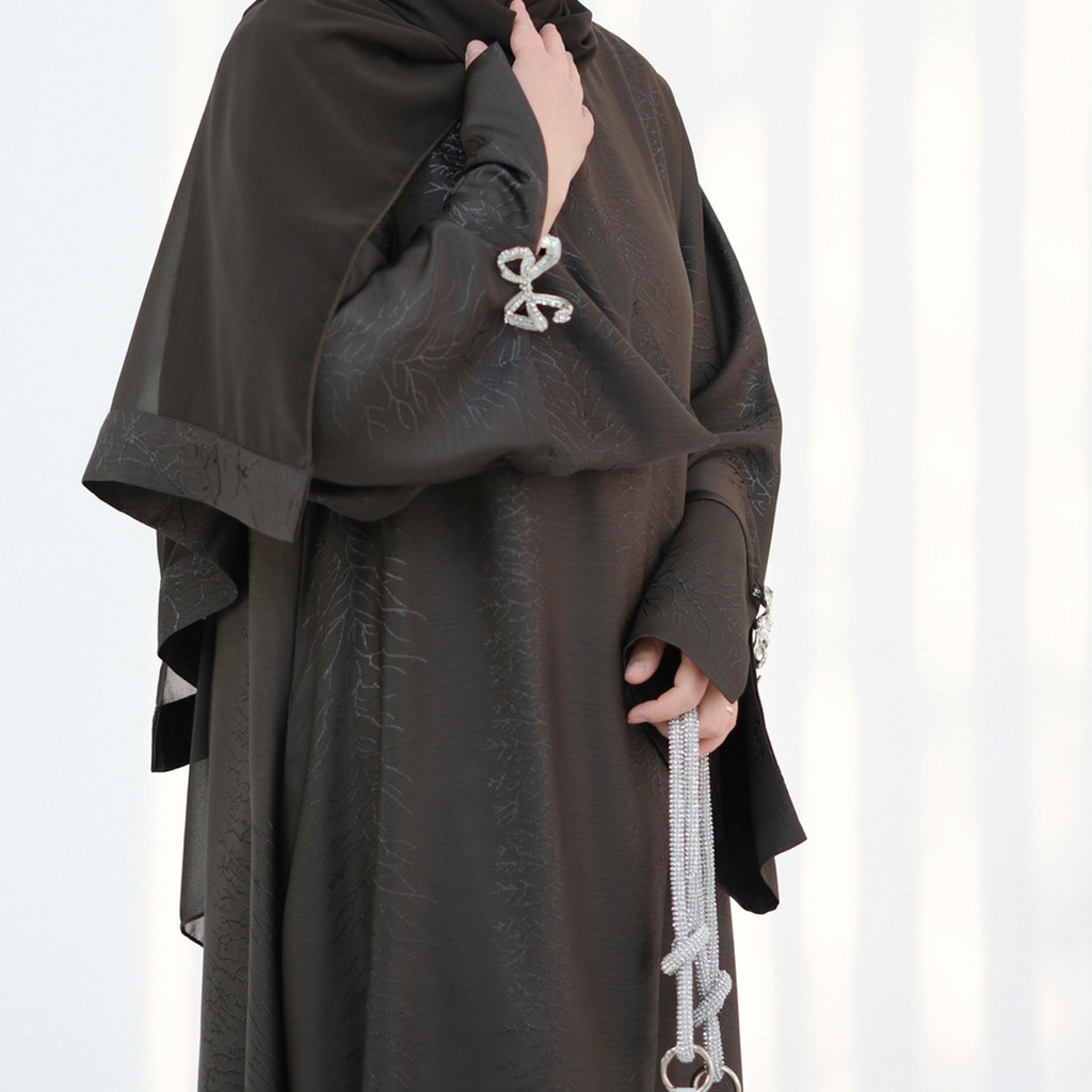 Raya Muslim Abaya for Women Bow Dresses Split Sleeve Ramadan Dubai Long Robe Party Islam Kaftan - detail 5