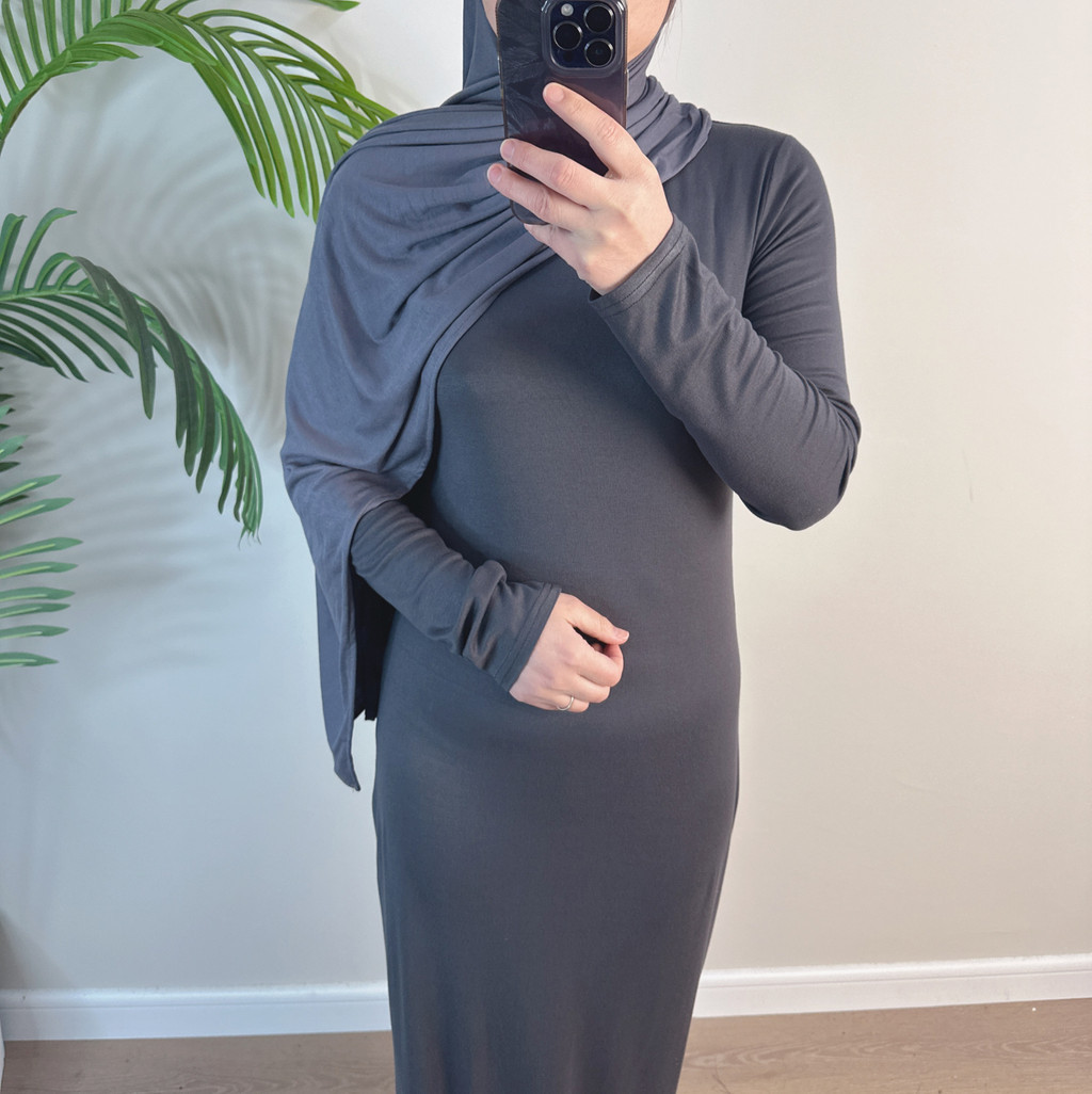 Ramadan Eid Plain Modest Abaya Dubai Muslim Islam Arabic Kaftan Modal Dress Abayas For Women Kebaya Caftan Robe - detail 3