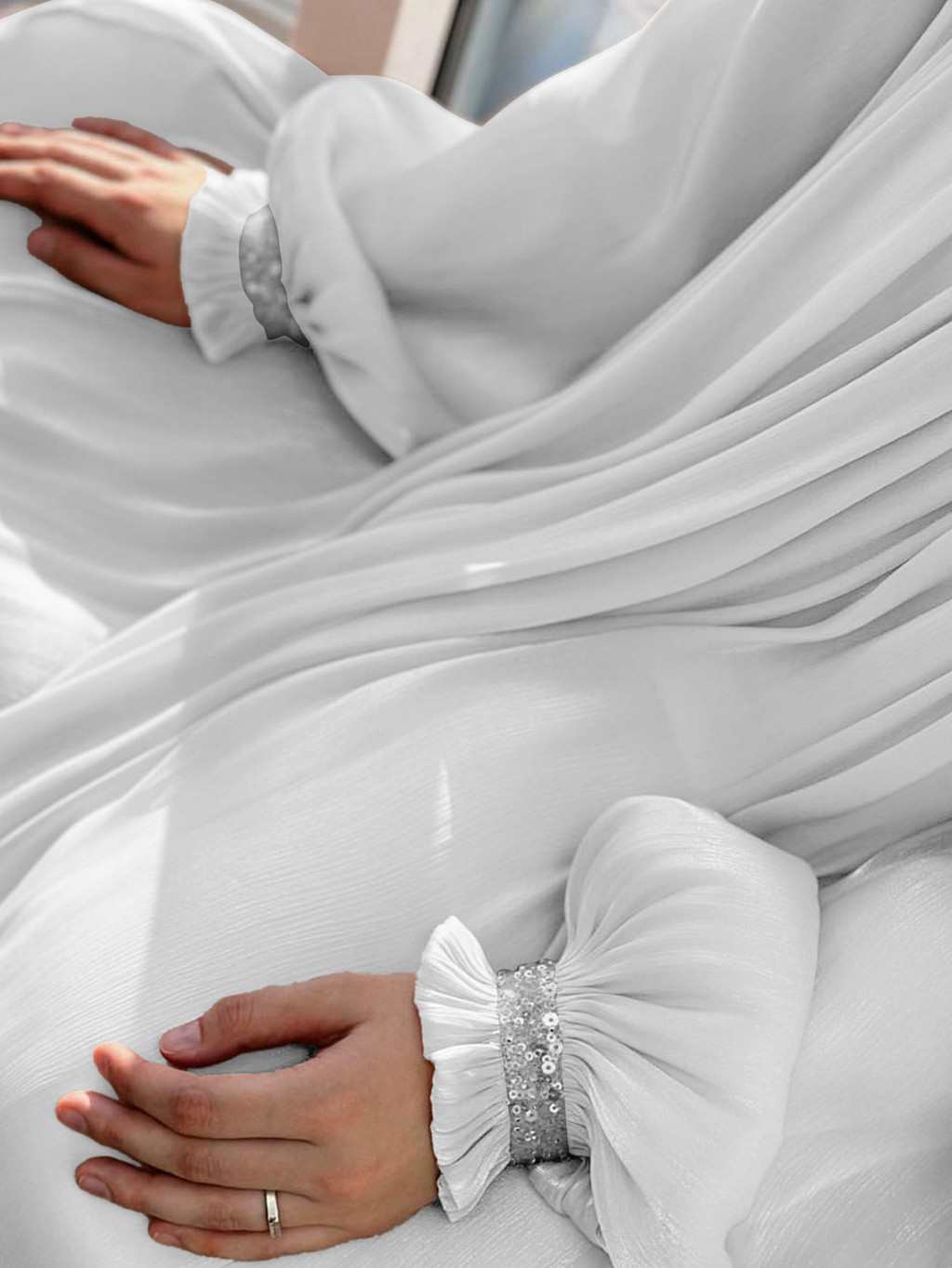 Dubai Muslim Modest Dress for Women Elegant Arab Stain Plain Abaya with Belt Islamic Solid Long Sleeve Robe - detail 5