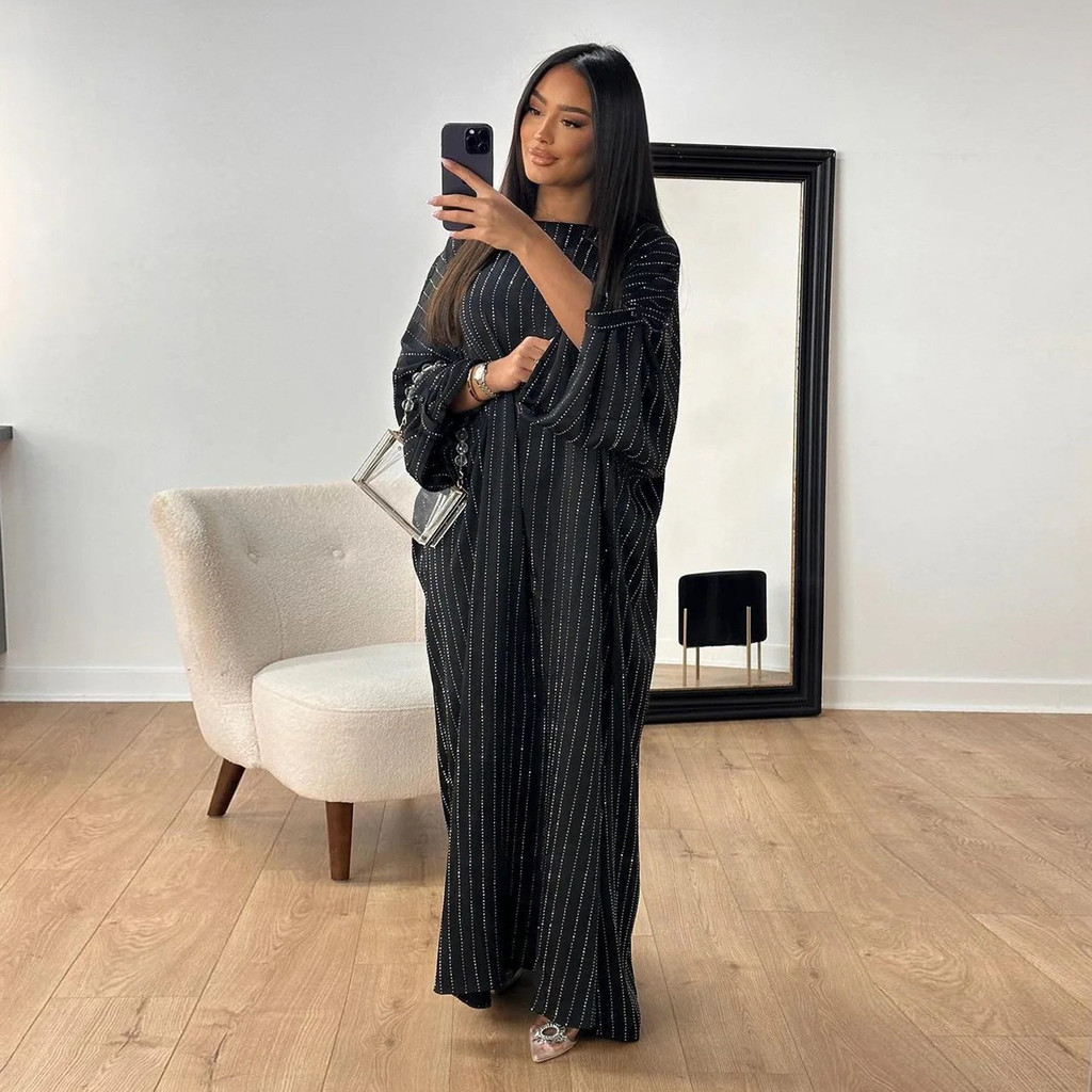 Luxury Dubai Abaya Dress for Muslim Women Ramadan Raya Malayu Party Clothing Islamic Malayu Modest Long Robe - detail 7