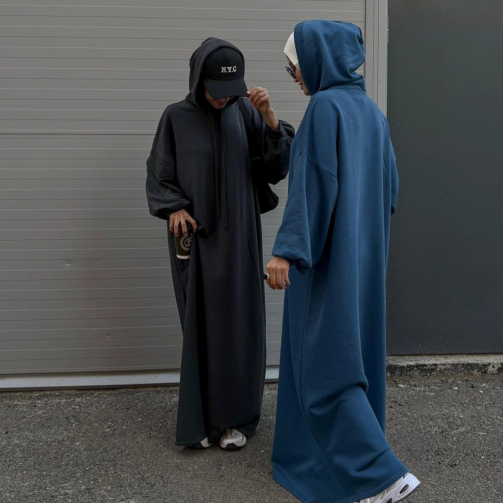 Muslim Women Hoodie Dress Saudi Arabic Long Robe Abaya Dubai Kaftan Raya Ramadan Hooded Dresses Abayas and Jubah - detail 3