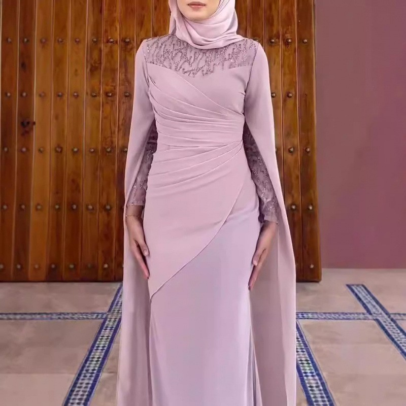 Arab Muslim Abaya for Women Elegant Long Dress Abayas Kaftan Summer Split Sleeve Maxi Party Ramadan Gown