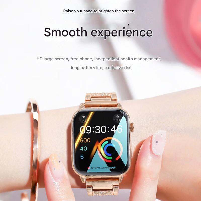 New Fashion Women Smart Watch Full Alloy Case AMOLED HD Screen Custom Dial Female Health Monitoring BT Call Smart