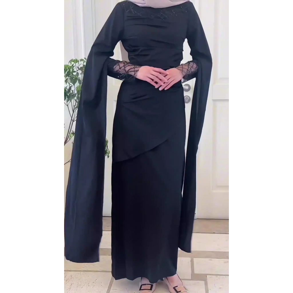 Arab Muslim Abaya for Women Elegant Long Dress Abayas Kaftan Summer Split Sleeve Maxi Party Ramadan Gown