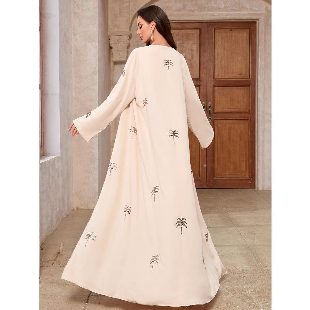 New Abaya Open Robe Grace Clothing Muslim Women Ramadan Embroidery Kimono Cardigan Kaftan Ramadan Eid Islamic Dress