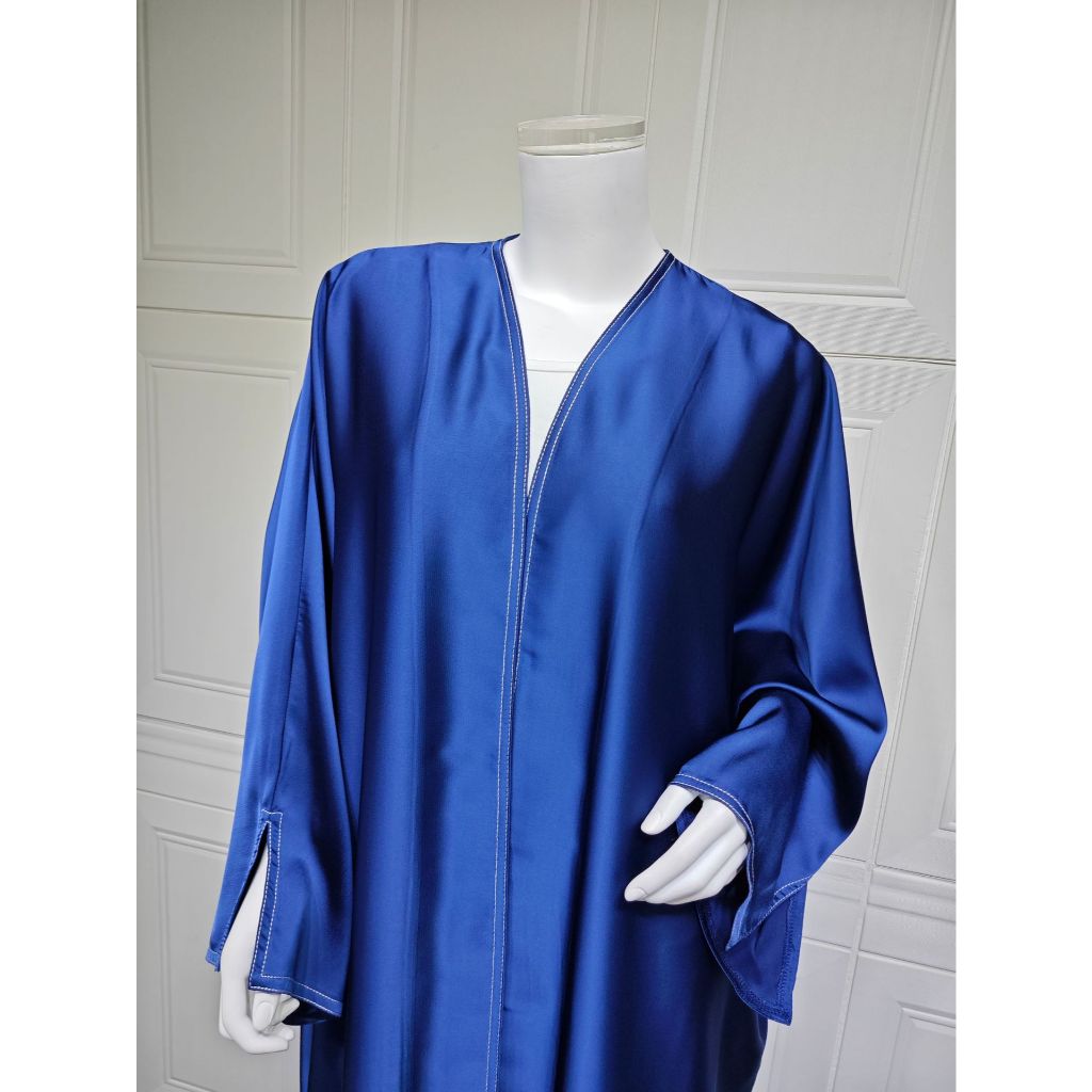 Luxury Elegant Eid Abaya Muslim Islamic Open Abaya Dubai Kaftan Maxi Robe Women Dress Satin Open Kimono