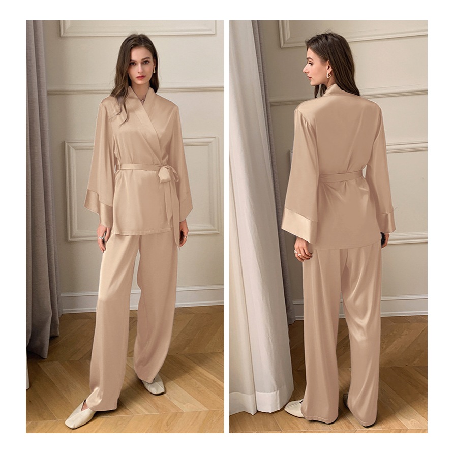 Womens Silk Satin Pajamas Set Sleepwear Pijama Women's Loungewear Pajamas Suit Pijama Mujer Two Piece Set