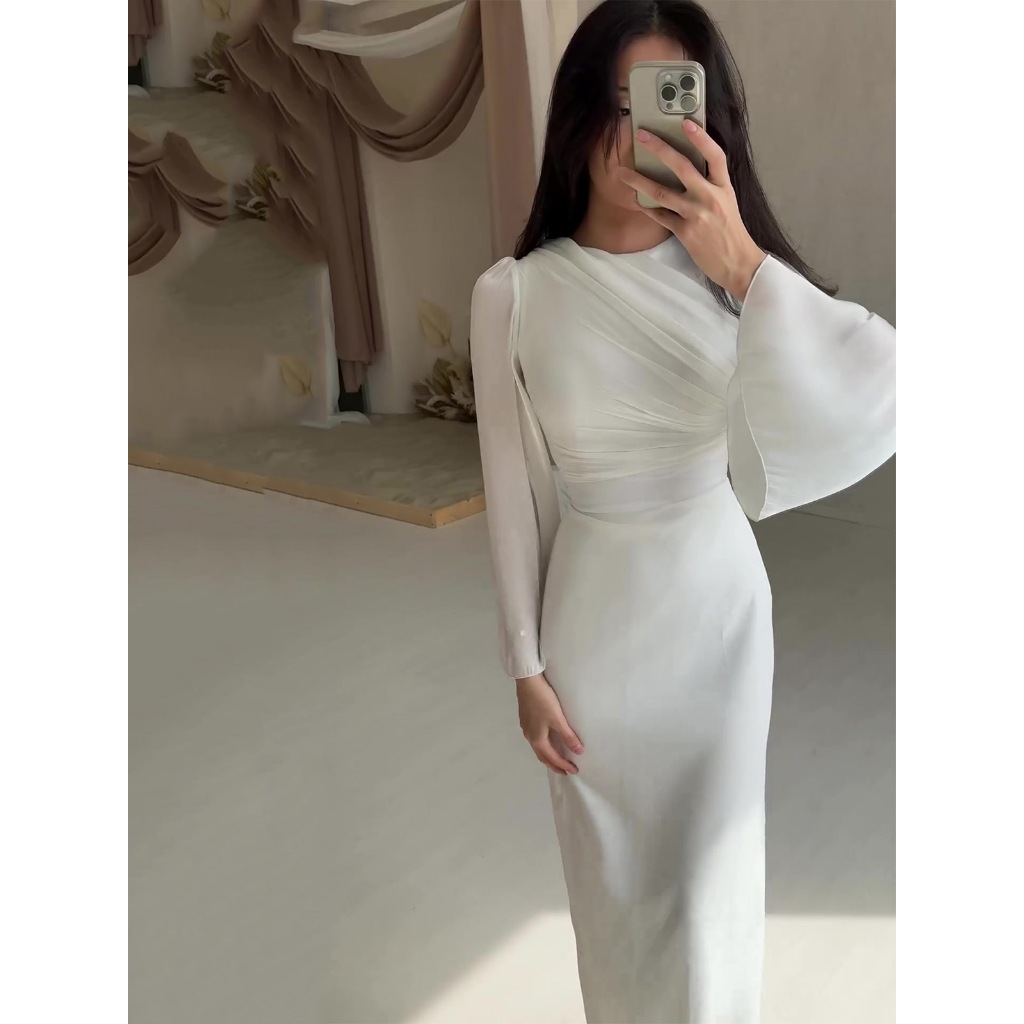 Muslim Silky Evening Dress Eid Ramadan Vestidos Arab Long Robe Kaftan Dubai Islam Women Party Dresses Abayas