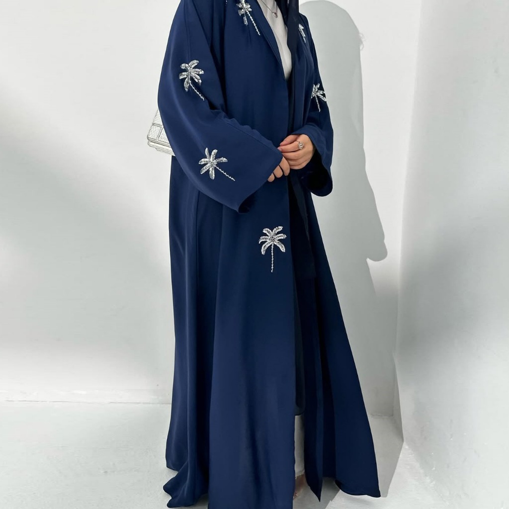 Dubai Open Abaya Women Muslim Dresses Embroidery Kimono Cardigan Kaftan Kebaya Caftan Robe Islam Jalabiya