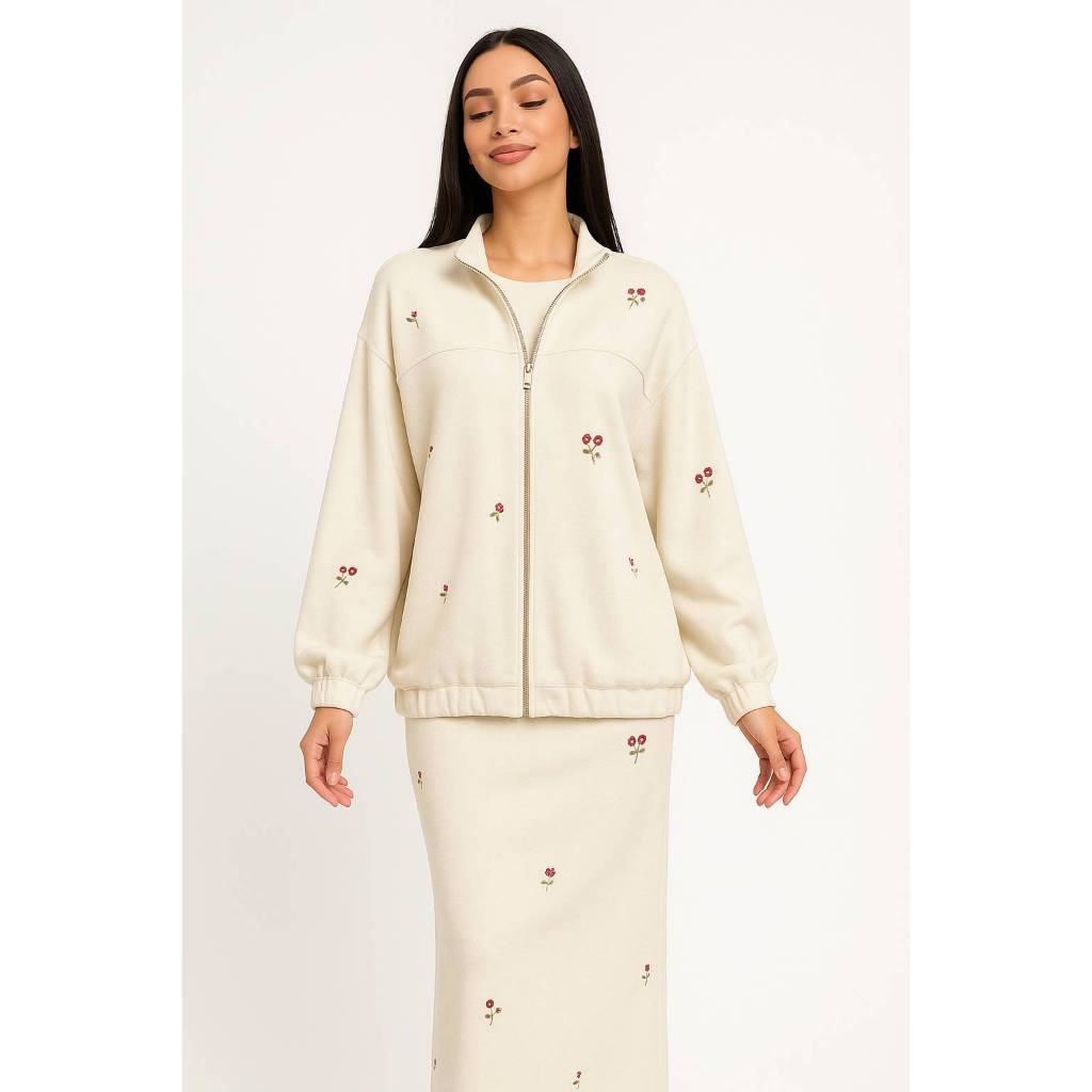 Two Piece Women's Fashion Spring and Summer Style Elegant Casual Loose Printed Long Sleeved Comfortable Long Skirt