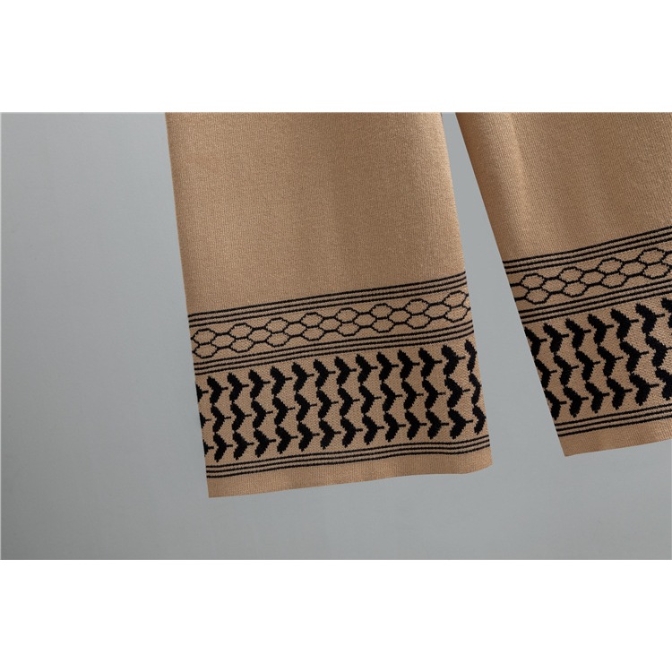 Casual Knitted Three-piece Sets Temperament Casual Cardigan Sweater Vest Wide Leg Pants Sets For Women Spring