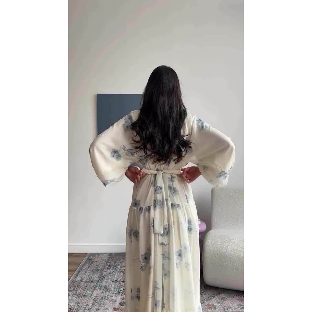Divine Grace: Elegant Long-Sleeved Modest Fairy Dress