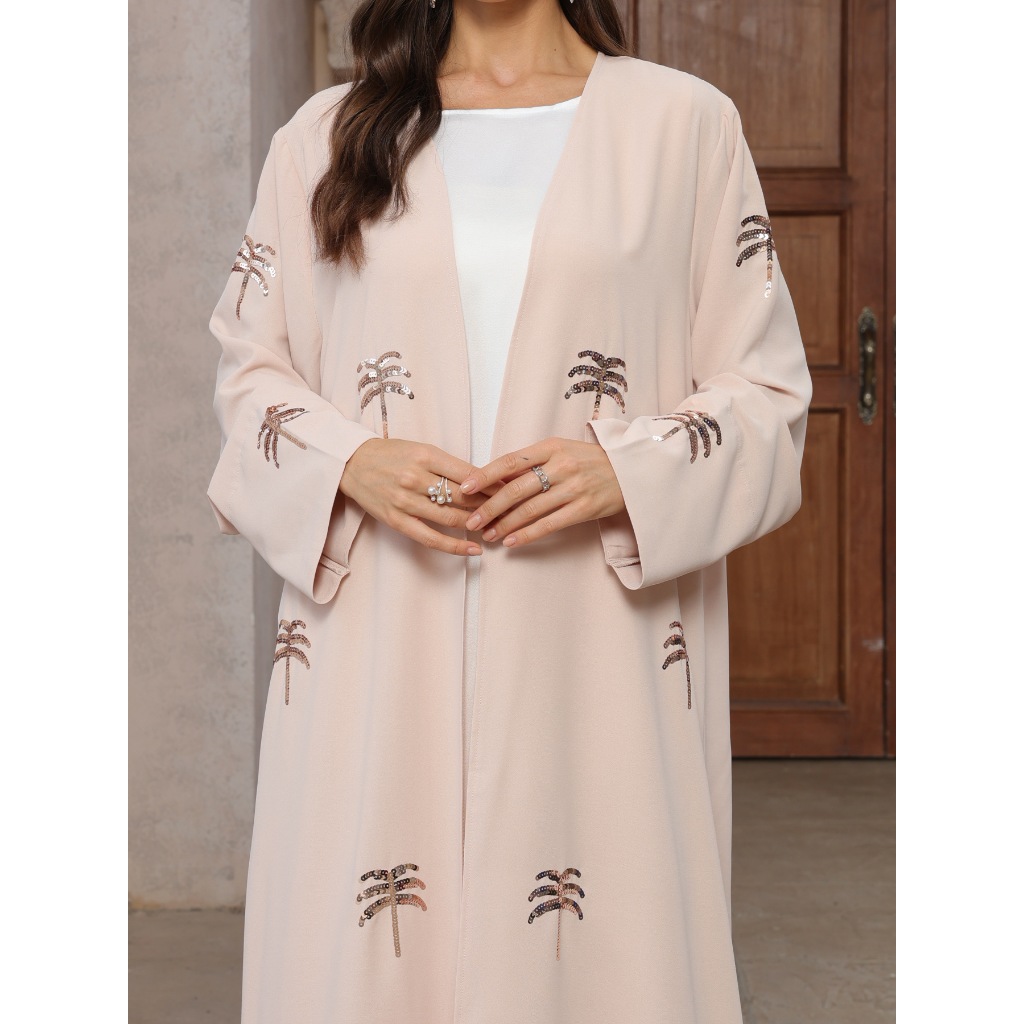 New Abaya Open Robe Grace Clothing Muslim Women Ramadan Embroidery Kimono Cardigan Kaftan Ramadan Eid Islamic Dress