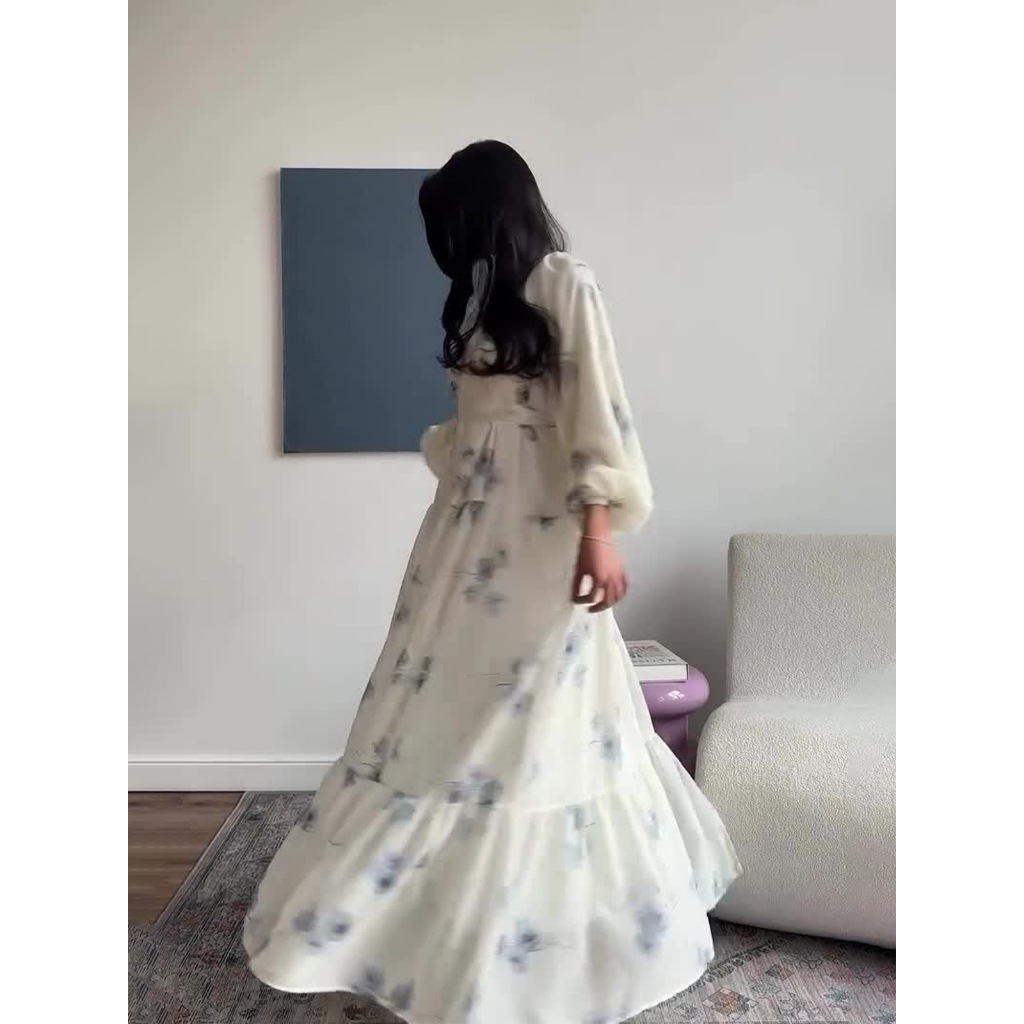 Divine Grace: Elegant Long-Sleeved Modest Fairy Dress