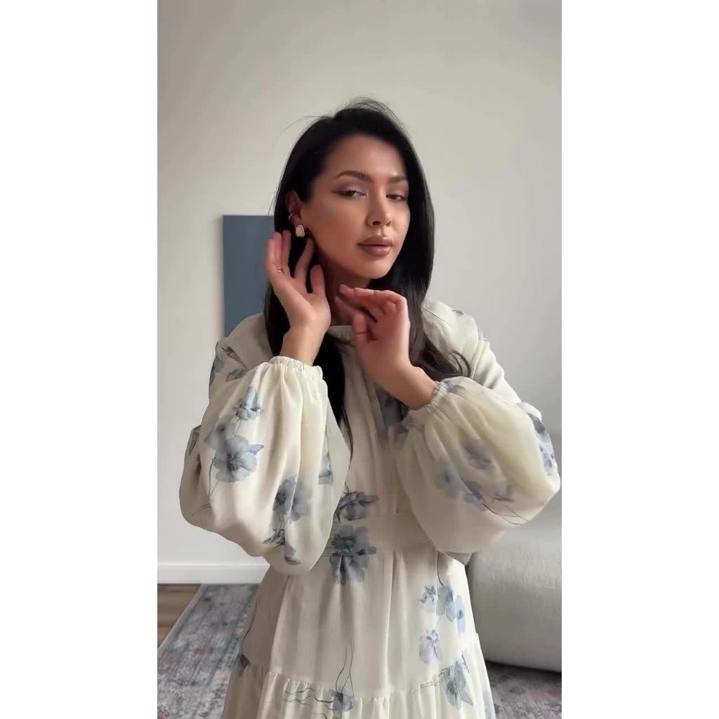 Divine Grace: Elegant Long-Sleeved Modest Fairy Dress
