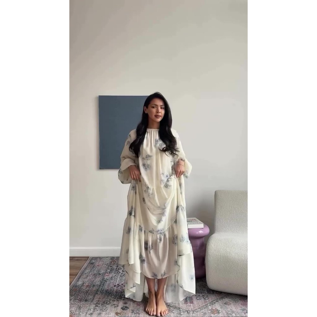 Divine Grace: Elegant Long-Sleeved Modest Fairy Dress