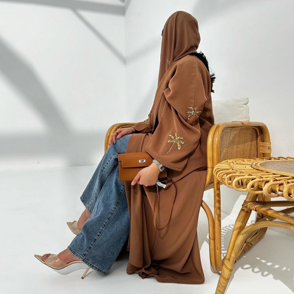 Dubai Open Abaya Women Muslim Dresses Embroidery Kimono Cardigan Kaftan Kebaya Caftan Robe Islam Jalabiya