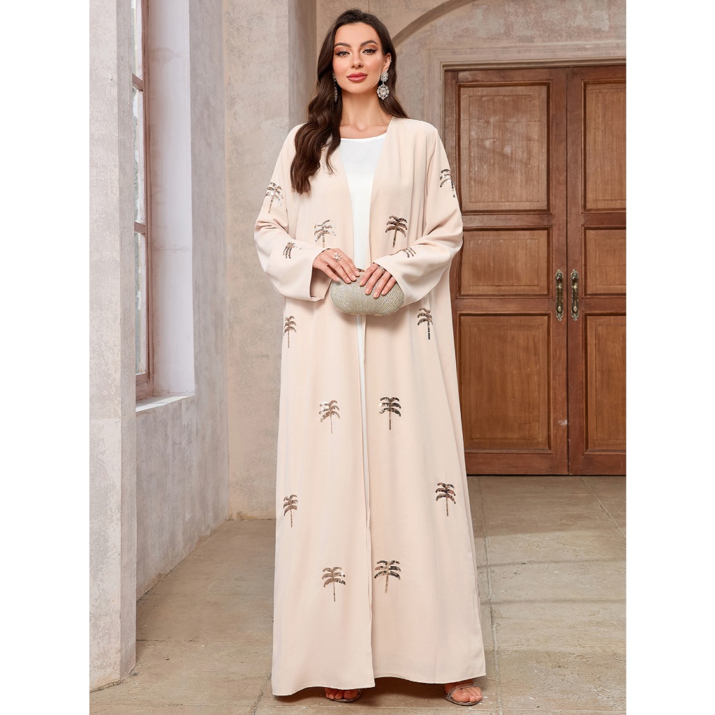 New Abaya Open Robe Grace Clothing Muslim Women Ramadan Embroidery Kimono Cardigan Kaftan Ramadan Eid Islamic Dress
