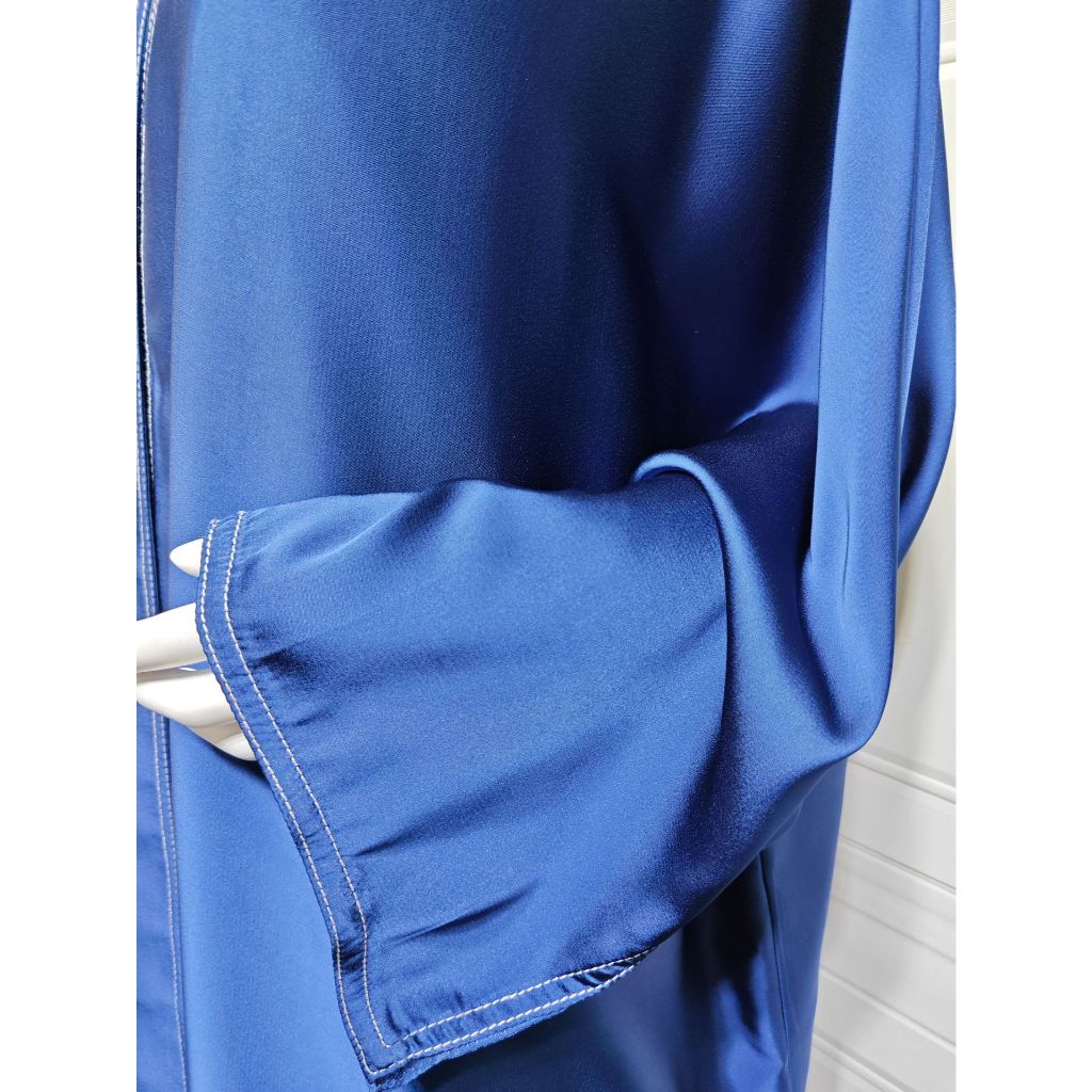 Luxury Elegant Eid Abaya Muslim Islamic Open Abaya Dubai Kaftan Maxi Robe Women Dress Satin Open Kimono