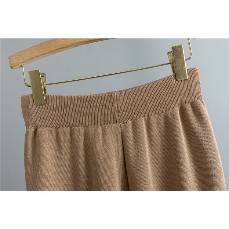 Casual Knitted Three-piece Sets Temperament Casual Cardigan Sweater Vest Wide Leg Pants Sets For Women Spring