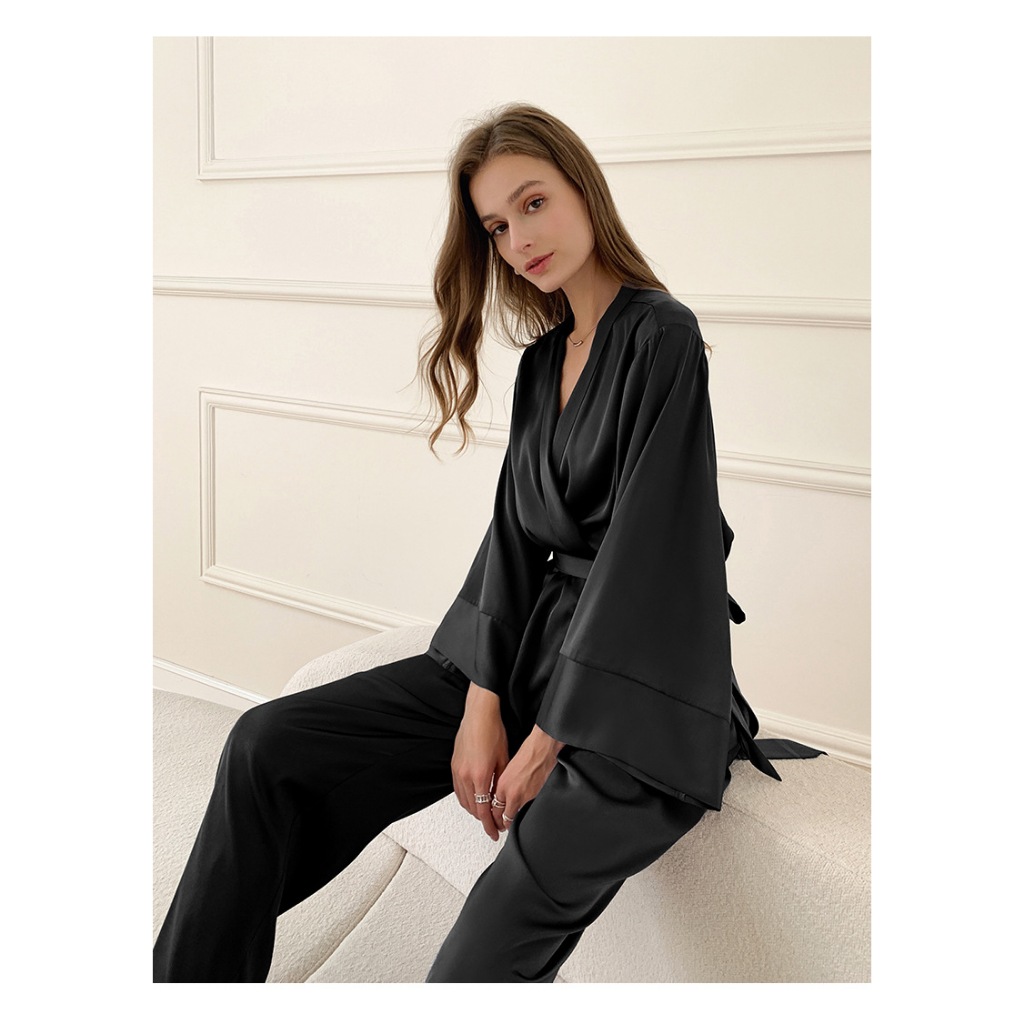 Womens Silk Satin Pajamas Set Sleepwear Pijama Women's Loungewear Pajamas Suit Pijama Mujer Two Piece Set