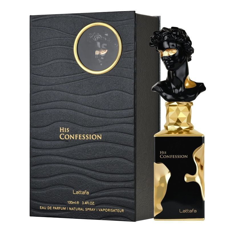 100ml Lattafa His Confession Eau de Parfum - Long Lasting Unisex Perfume Spray, Luxury Arabic Fragrance for Men & Women