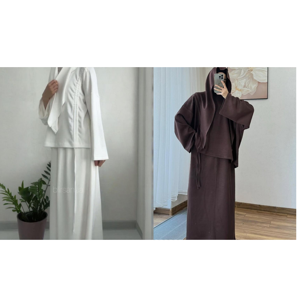Simple solid color new loose and comfortable drawstring solid color skirt set women's clothing