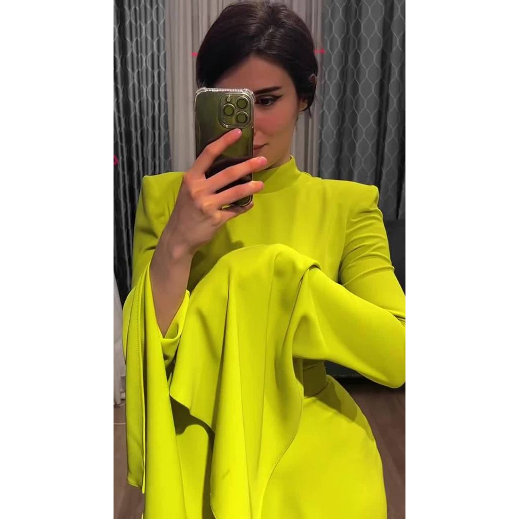 Latest Style Fashion Solid Color Party Evening Dress Women Spring Summer Ruffle Sleeves Elegant A-Line Maxi Dresses