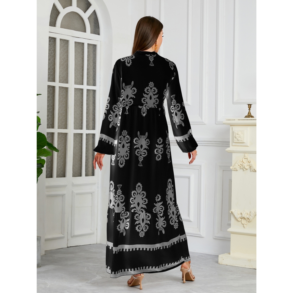 New Women's Muslim Musilin Robe Loose, Comfortable, Fashionable Home Long Dress Robe Abaya Dubai Luxury Islam Elegant