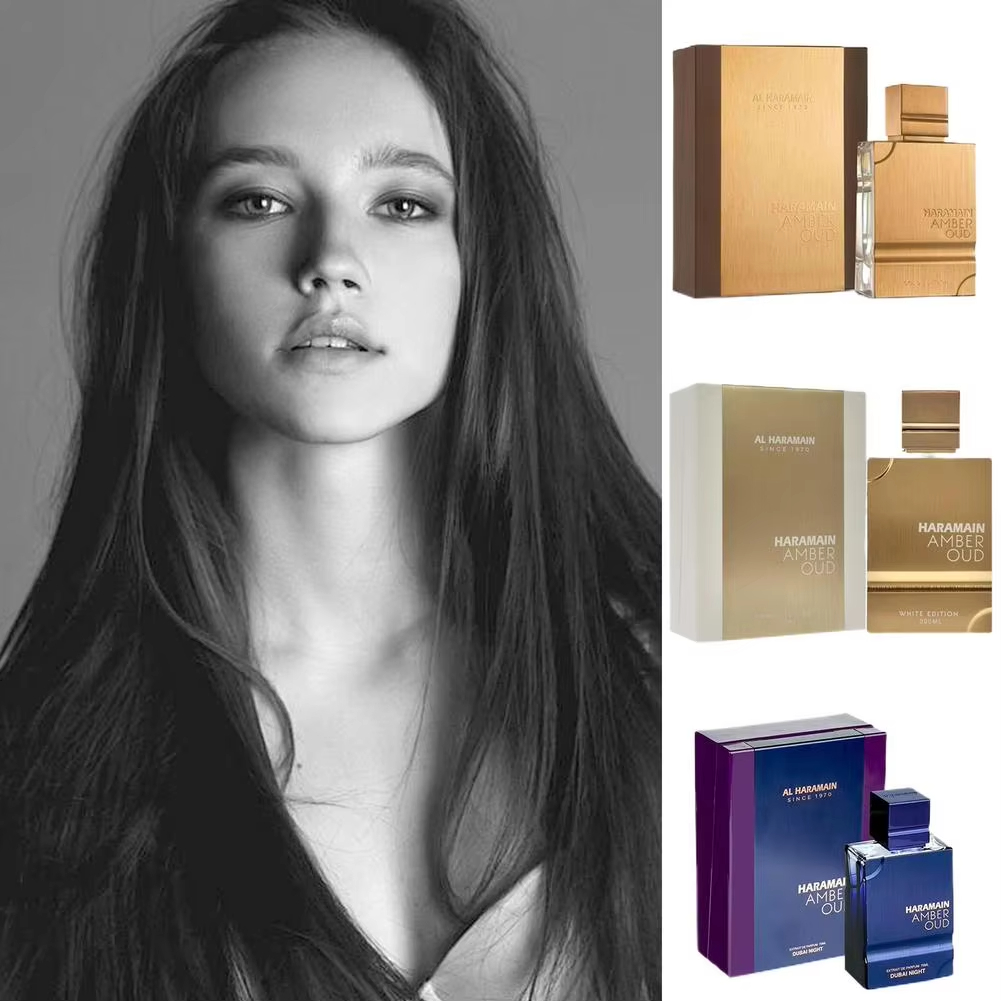 60ml Al Haramain Amber Oud Perfume Unisex Spray, Luxury Amber - Gold, Premium Woody Perfume