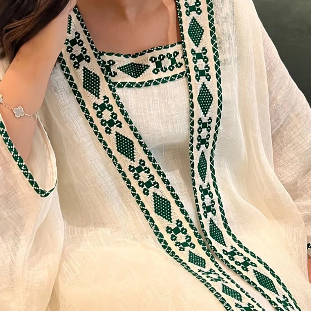 Muslim Dress 2 Piece Sets Women Modest Open Abaya Clothes Boho Suit Dresses Cardigan Robe Dubai Arab Kaftan Elegant