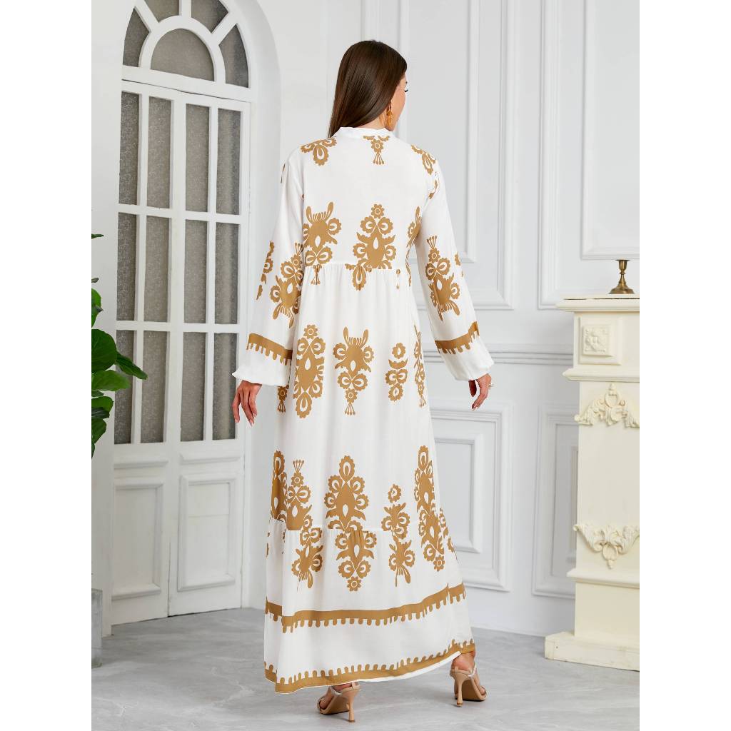 New Women's Muslim Musilin Robe Loose, Comfortable, Fashionable Home Long Dress Robe Abaya Dubai Luxury Islam Elegant