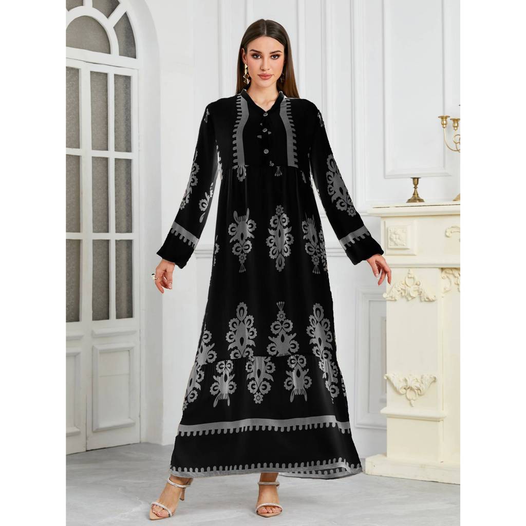New Women's Muslim Musilin Robe Loose, Comfortable, Fashionable Home Long Dress Robe Abaya Dubai Luxury Islam Elegant