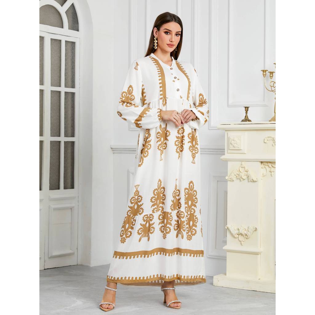 New Women's Muslim Musilin Robe Loose, Comfortable, Fashionable Home Long Dress Robe Abaya Dubai Luxury Islam Elegant