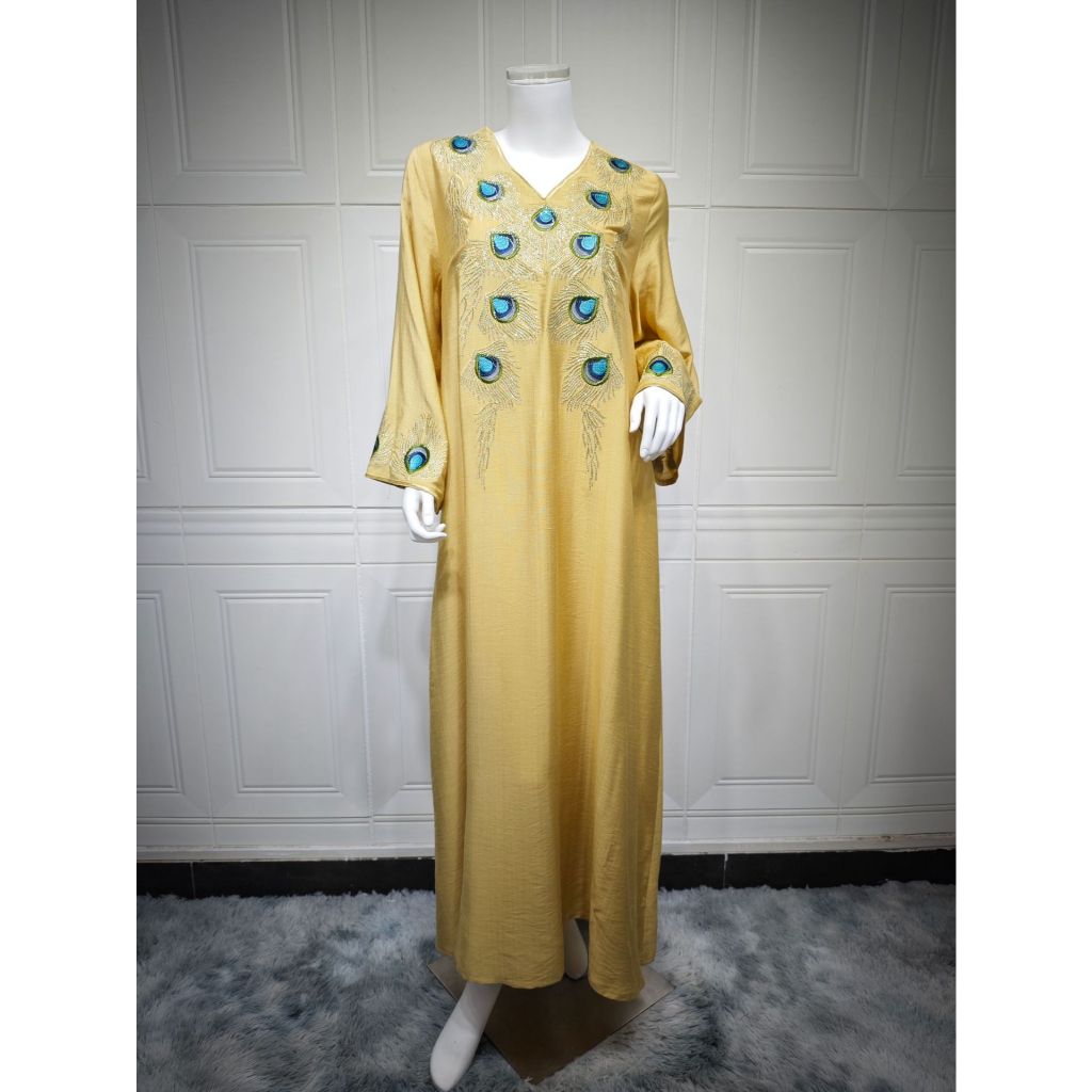 Dubai Embroidery Abayas for Women Long Dress Kaftan Party Raya Djellaba Islam Clothing Caftan Jalabiya Robe