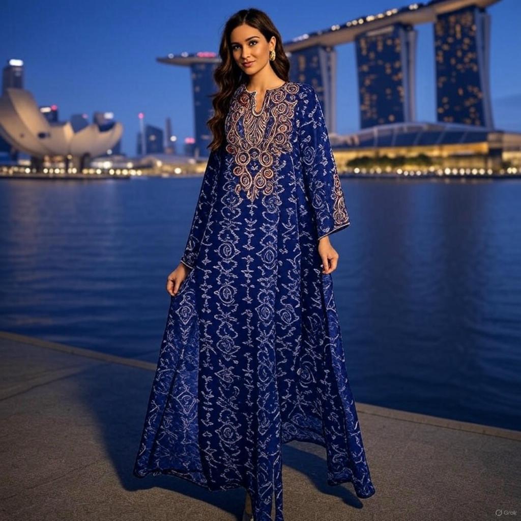 Dress for Women Abaya Muslim Mesh Embroidery Party Vestidos Largos Caftan Robe Jalabiya Dubai Kaftan Ramadan Style Gorge