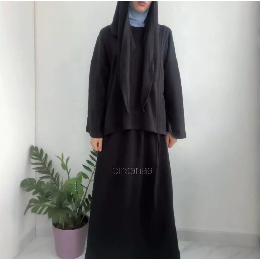 Middle East spring new loose and comfortable all-match solid color skirt suit women's clothing