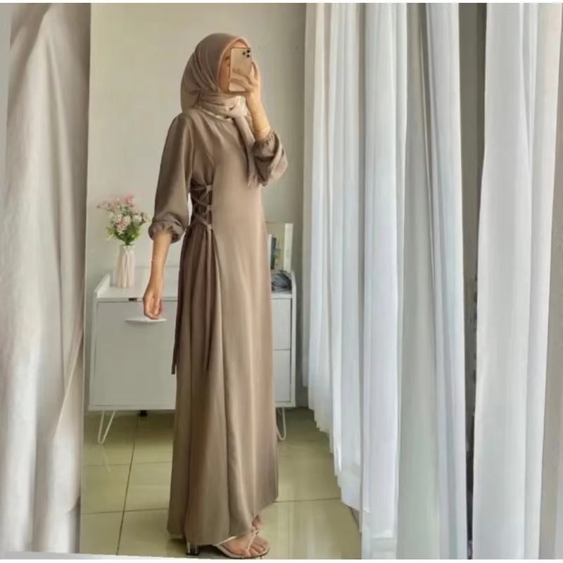 New Women's Dress Loose Commuter Round Neck Strap Ethnic Style A-line Skirt
