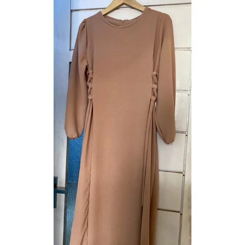 New Women's Dress Loose Commuter Round Neck Strap Ethnic Style A-line Skirt