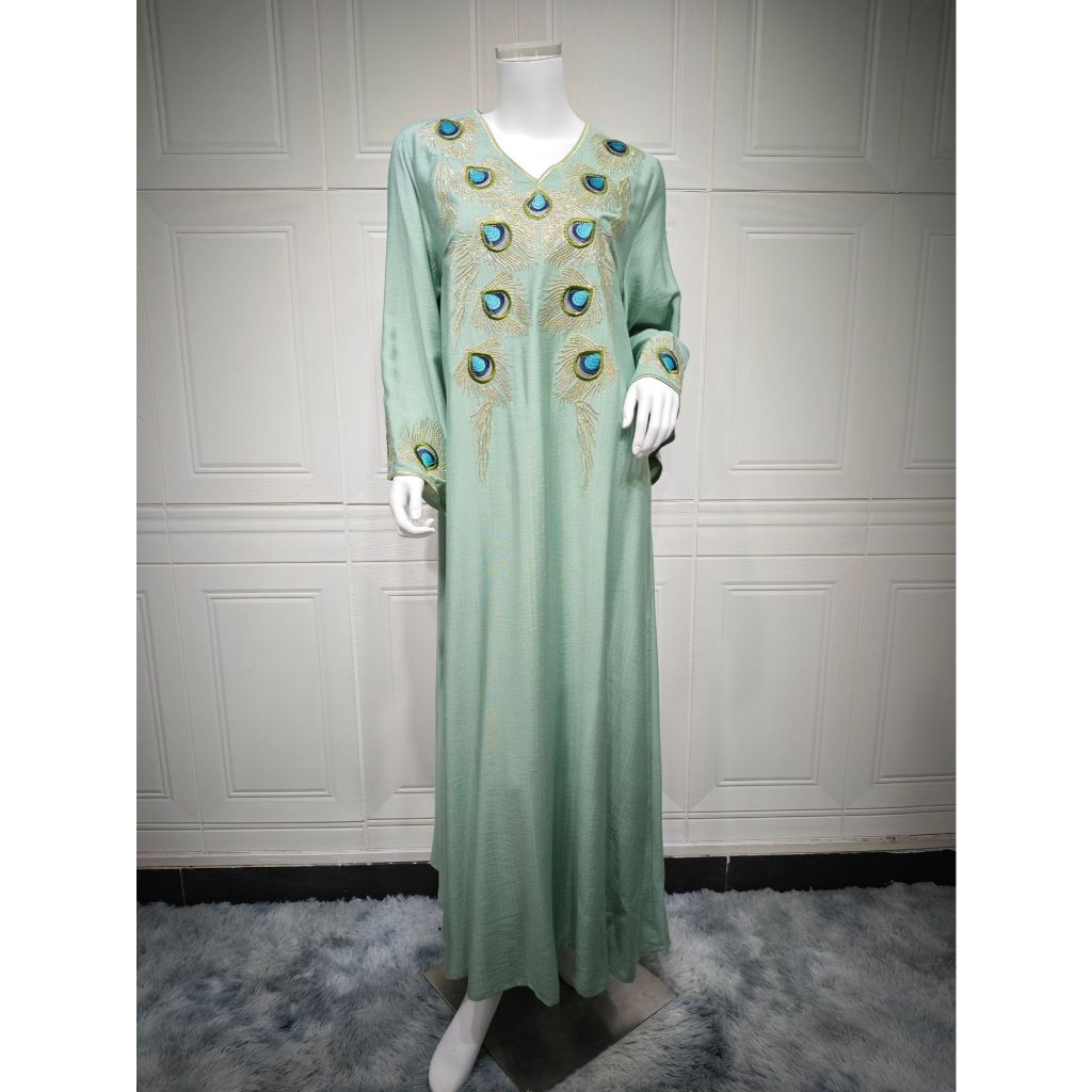 Dubai Embroidery Abayas for Women Long Dress Kaftan Party Raya Djellaba Islam Clothing Caftan Jalabiya Robe