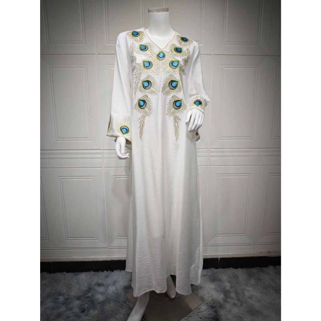 Dubai Embroidery Abayas for Women Long Dress Kaftan Party Raya Djellaba Islam Clothing Caftan Jalabiya Robe