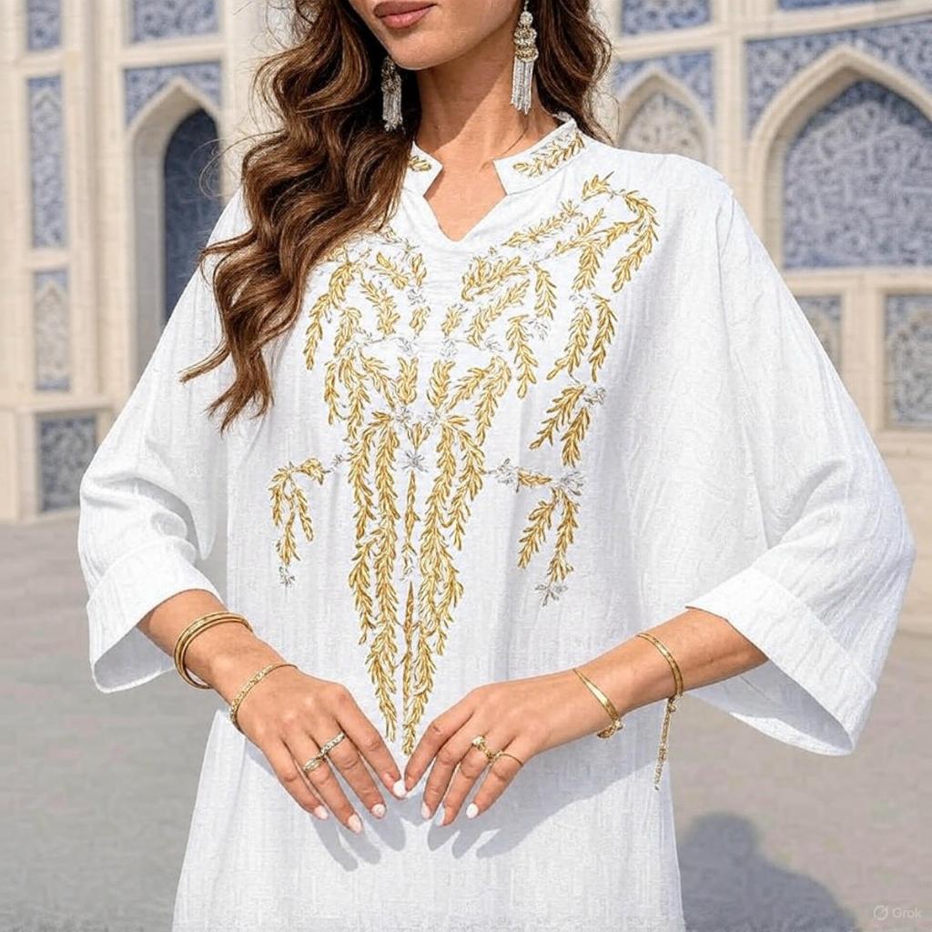 Muslim Robe Women Embroidered Abaya Dress Dubai Women Muslim Slim Elegant Abaya