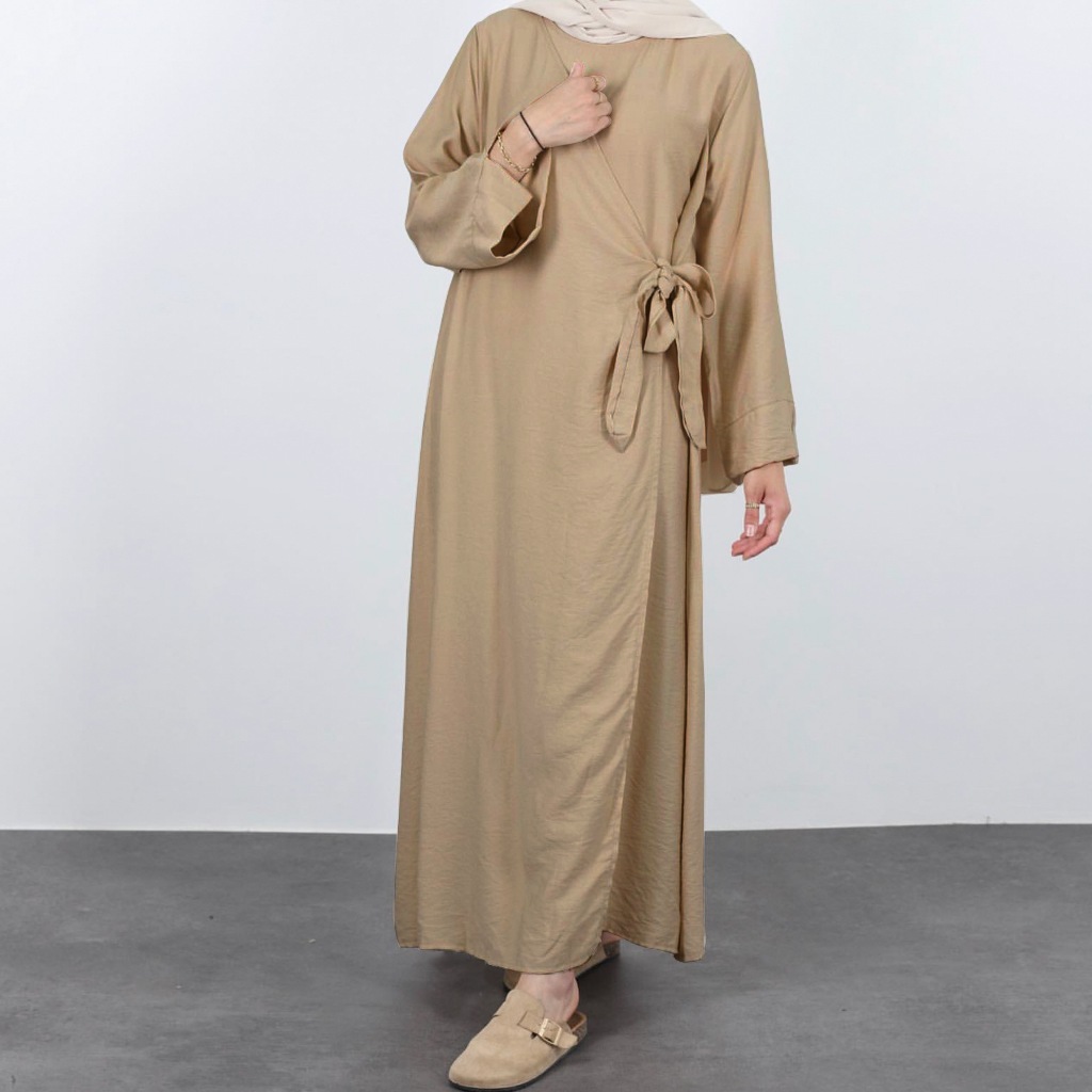 Muslim Modest Dress for Women Eid Plain Dubai Abaya Luxury Elegant Islam Party Clothing Solid Color Robe