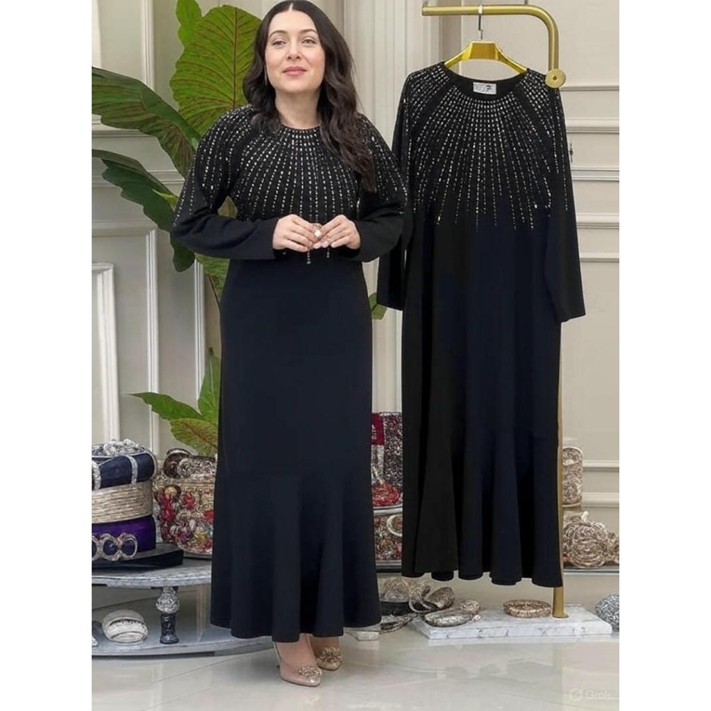 Muslim Abaya Women Long Dress Diamonds Arab Kaftan Party Long Dresses Maxi Robe Jalabiya Vestidos Largos Dubai